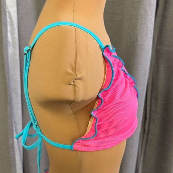 CUPSHE Pink and Blue Ruffle Bikini Set - Picture 12 of 15